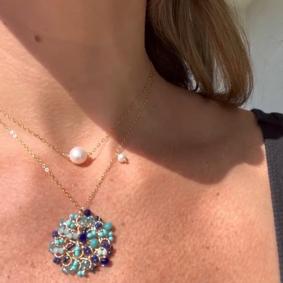 NEW Peacock Statement Earrings and Matching Two Necklace Set LPL Creations - Picture 5 of 10